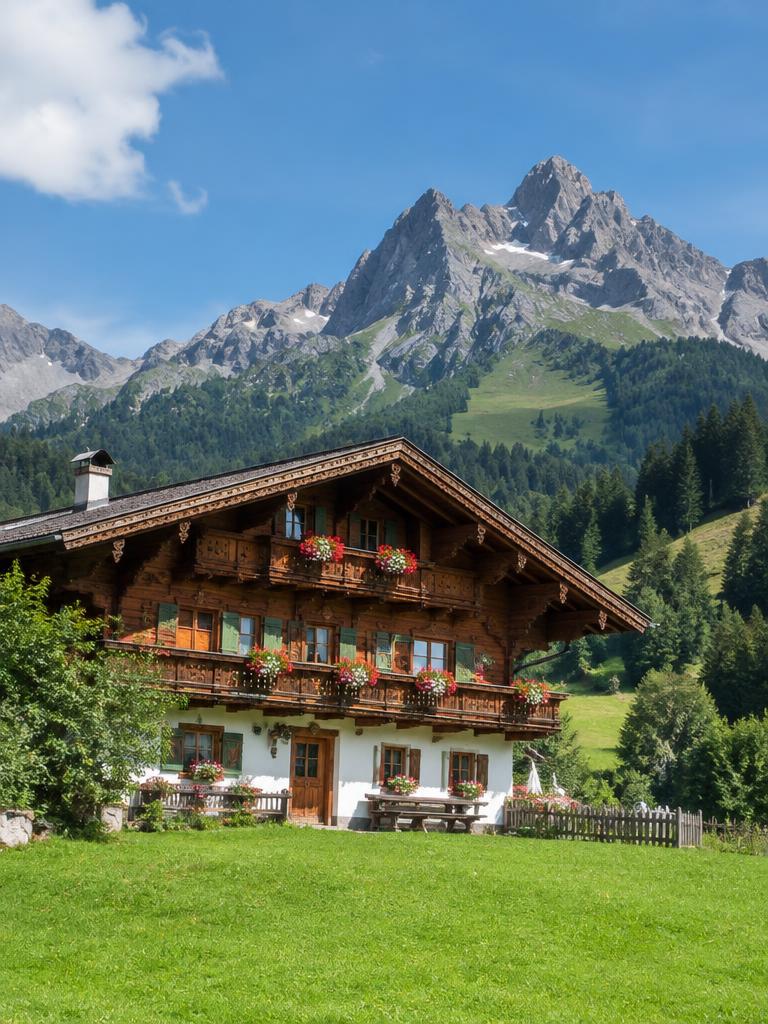 Illustrated countryside of Austria