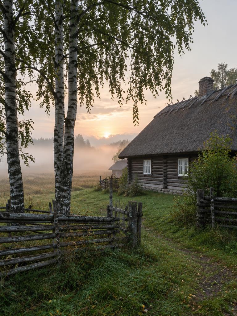 Illustrated countryside of Estonia